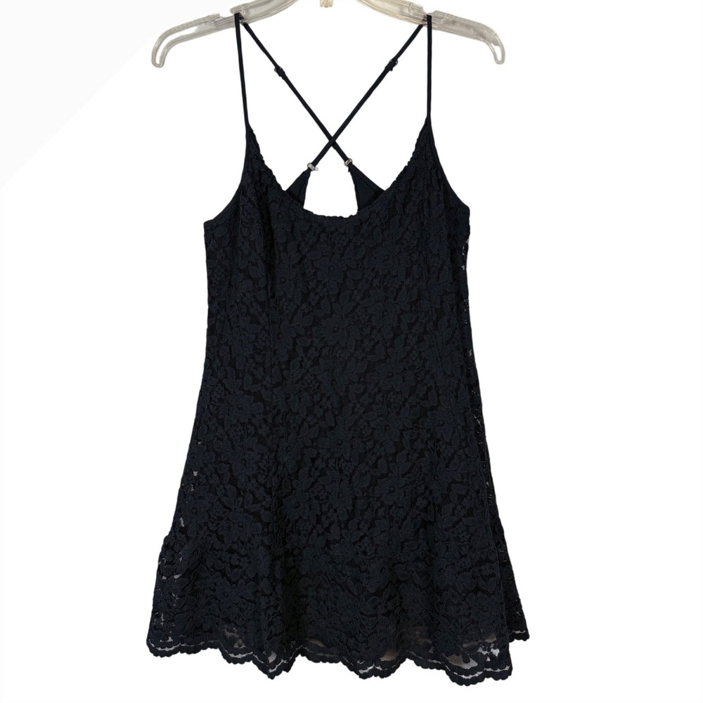 Abercrombie & Fitch Navy Lace Mini Dress, Flared Skater-Style Silhouette, Large